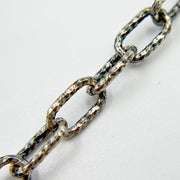Oxidized Sterling Silver Hammered Cable Chain